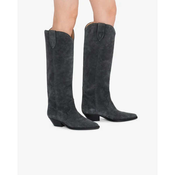Isabel Marant Denvee Suede Boots in Faded Black | Boots | Luxury Shoes 