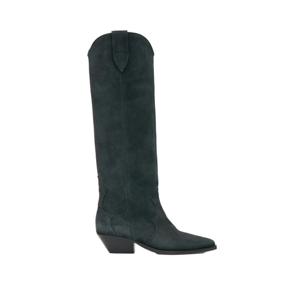 Isabel Marant Denvee Suede Boots in Faded Black | Women | Luxury Shoes 