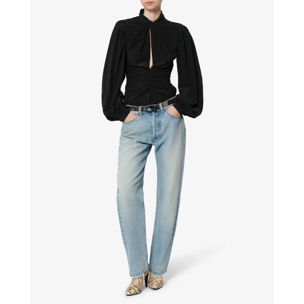 Isabel Marant Depsona Silk Blouse in Black | Blouse | Luxury Shoes 