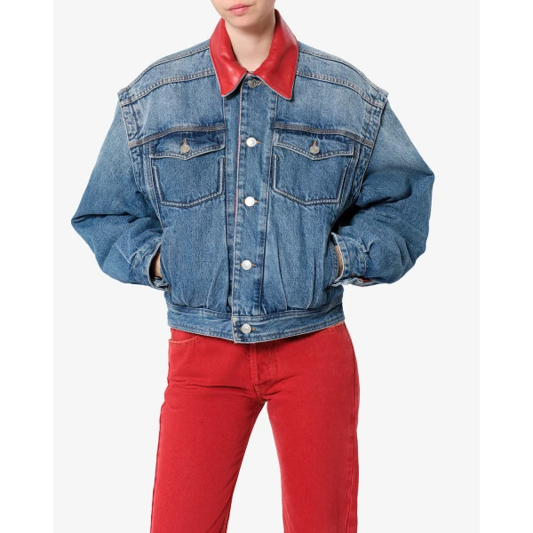 Isabel Marant Devyn Denim Jacket in Blue | Denim | Luxury Shoes 