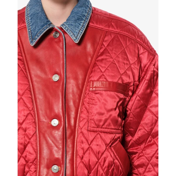 Isabel Marant Devyna Jacket in Red and Blue | Jackets | Luxury Shoes 