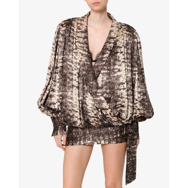 Isabel Marant Dilja Silk Dress in Beige | Mini Dresses | Luxury Shoes 