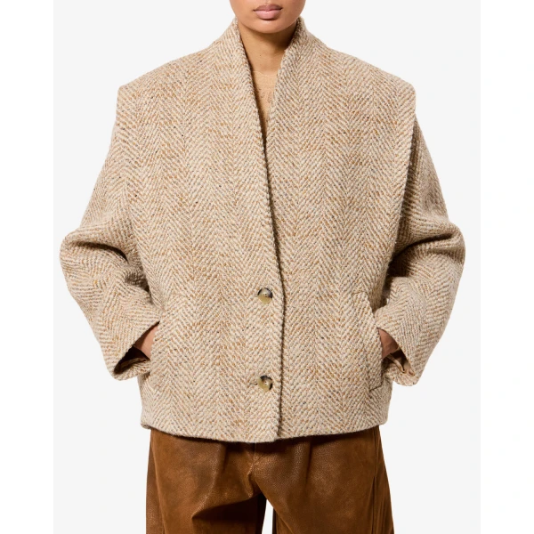Isabel Marant Drogo Jacket in Beige | Blazers | Luxury Shoes 
