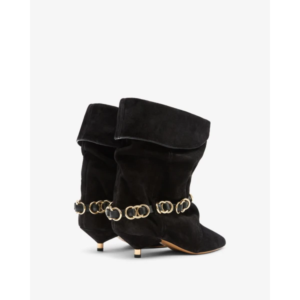 Isabel Marant Edrik Rings Ankle Boots in Black | Boots | Luxury Shoes 