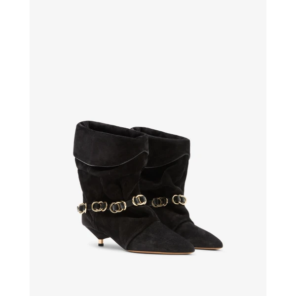 Isabel Marant Edrik Rings Ankle Boots in Black | Boots | Luxury Shoes 