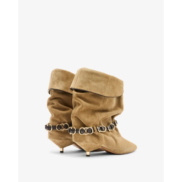 Isabel Marant Edrik Rings Ankle Boots in Taupe | Boots | Luxury Shoes 