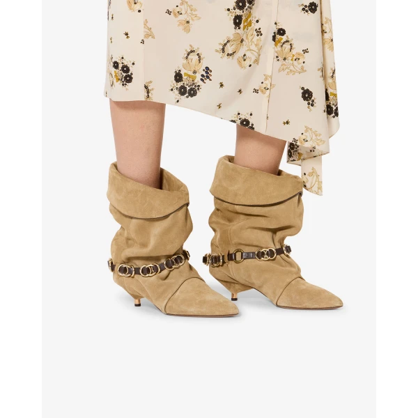 Isabel Marant Edrik Rings Ankle Boots in Taupe | Boots | Luxury Shoes 
