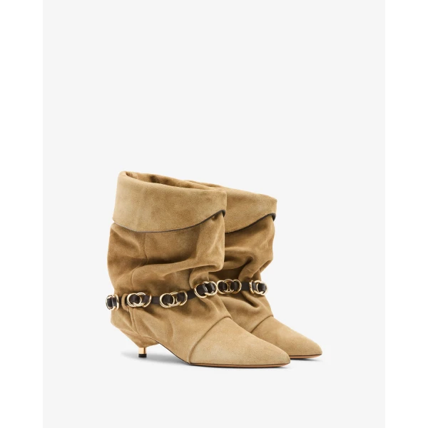 Isabel Marant Edrik Rings Ankle Boots in Taupe | Boots | Luxury Shoes 