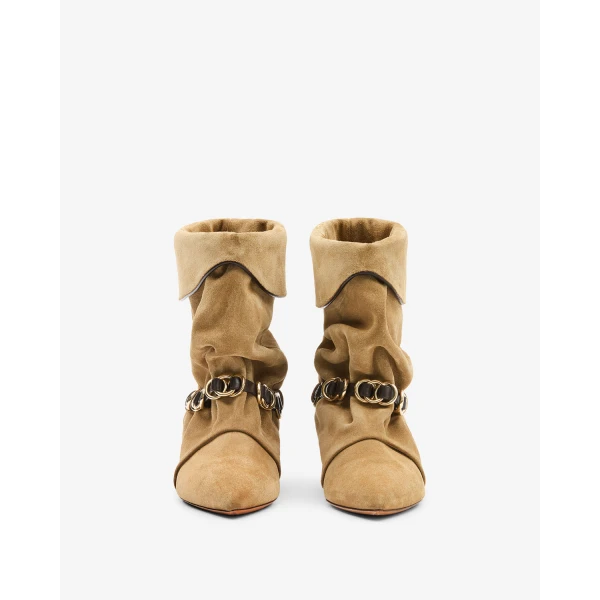 Isabel Marant Edrik Rings Ankle Boots in Taupe | Boots | Luxury Shoes 