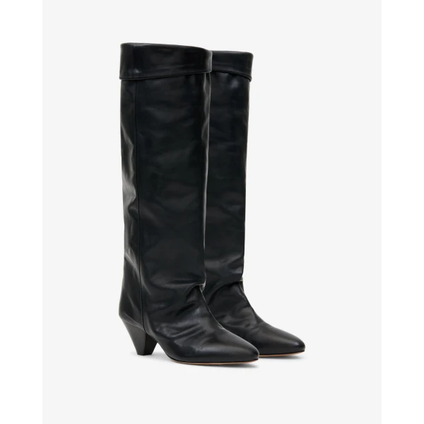 Isabel Marant Elita Leather Boots in Black | Boots | Luxury Shoes 