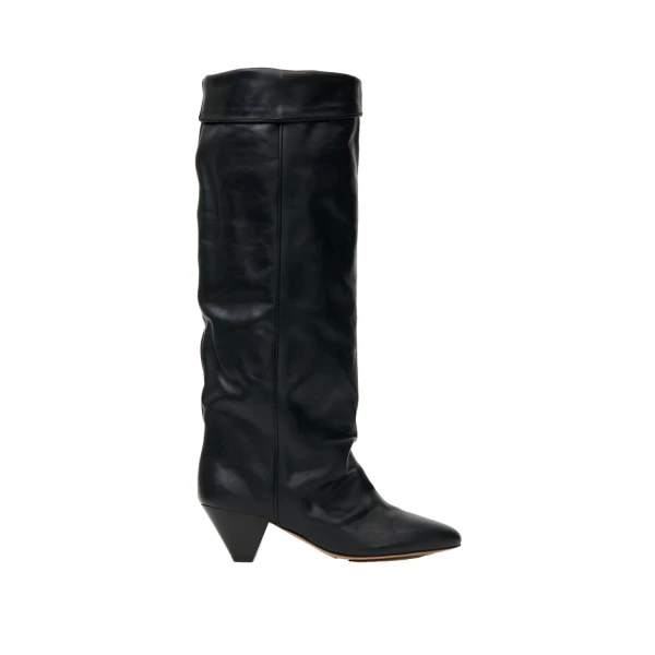 Isabel Marant Elita Leather Boots in Black | Women | Luxury Shoes 