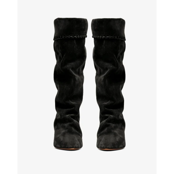 Isabel Marant Elita Suede Boots in Faded Black | Boots | Luxury Shoes 