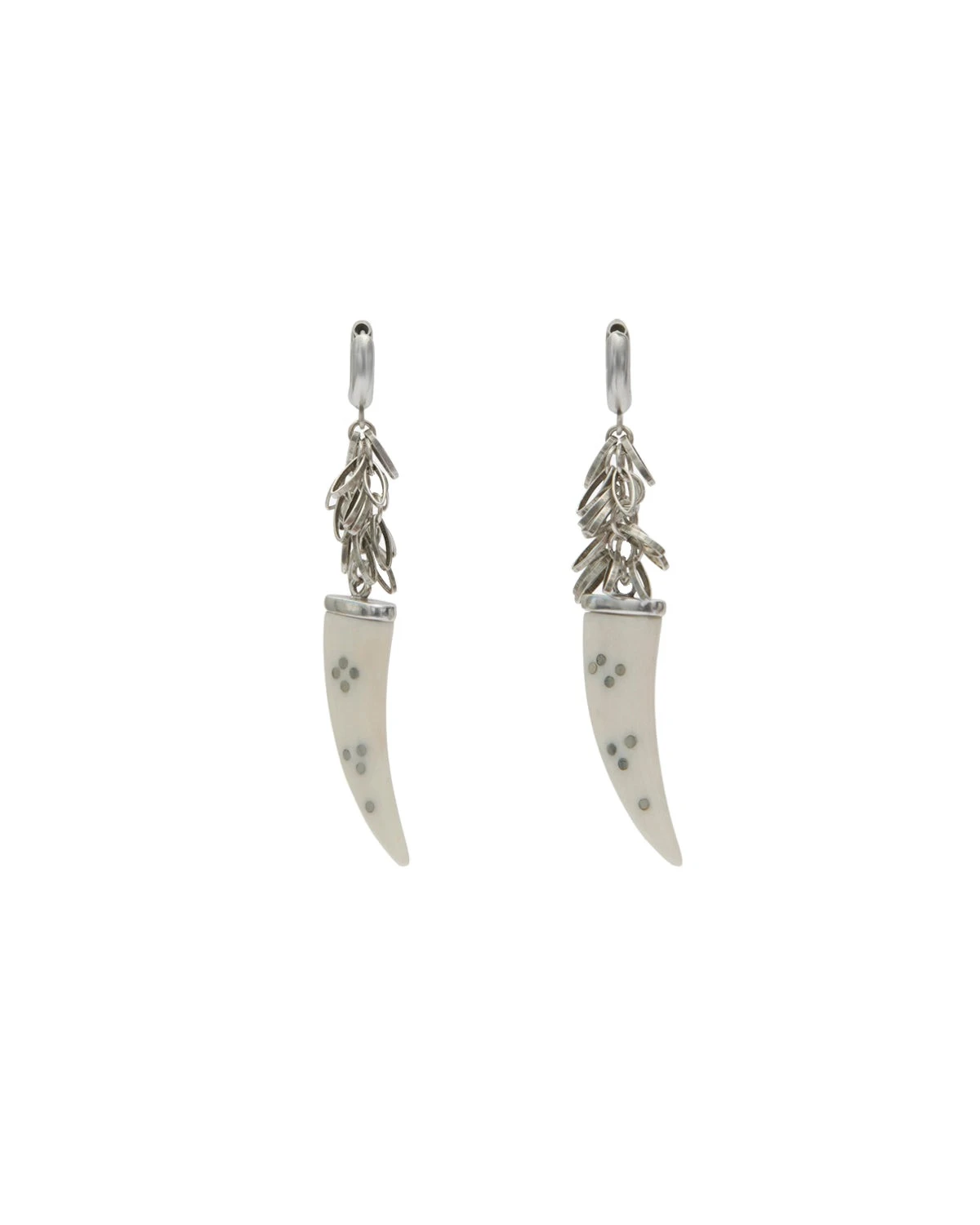 Isabel Marant Ellen Earrings in Ecru and Silver Isabel Marant Ellen Earrings in Ecru and Silver | Women | Luxury Shoes
