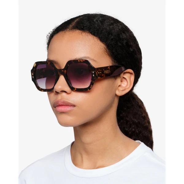 Isabel Marant Elyz Sunglasses in Havana Brown and Purple | Sunglasses | Luxury Shoes 