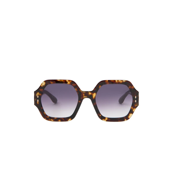 Isabel Marant Elyz Sunglasses in Havana Brown and Purple | Women | Luxury Shoes 