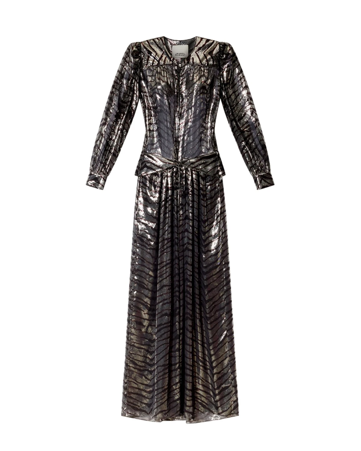 Isabel Marant Felby Silk Dress in Black and Silver Isabel Marant Felby Silk Dress in Black and Silver | Women | Luxury Shoes
