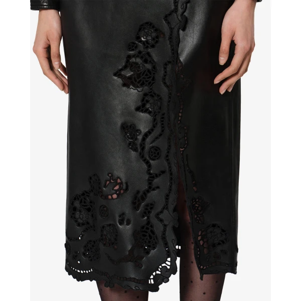 Isabel Marant Fulsa Leather Skirt in Black | Leather Skirts | Luxury Shoes 