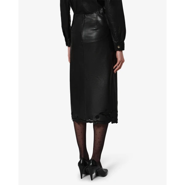 Isabel Marant Fulsa Leather Skirt in Black | Leather Skirts | Luxury Shoes 