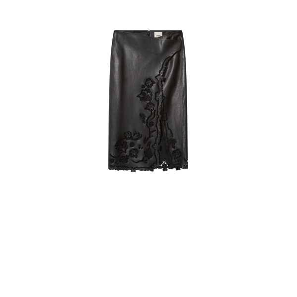 Isabel Marant Fulsa Leather Skirt in Black | Women | Luxury Shoes 