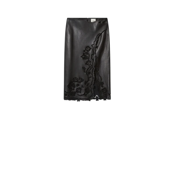 Fulsa Leather Skirt in Black