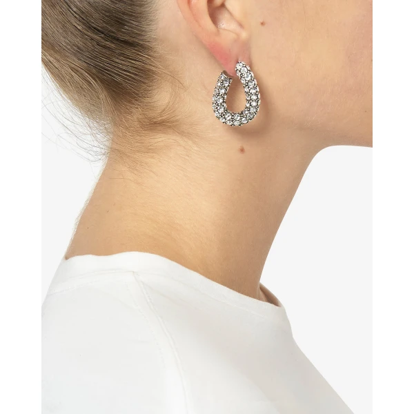 Isabel Marant Funky Ring Chain Earrings in Silver | Earrings | Luxury Shoes 