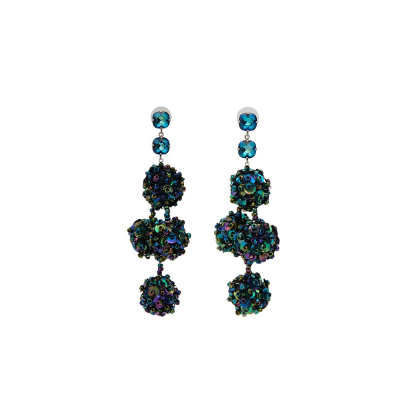 Isabel Marant Gia Earrings in Electric Blue and Silver | Women | Luxury Shoes 