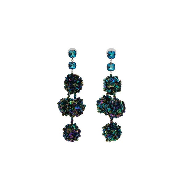 Isabel Marant Gia Earrings in Electric Blue and Silver | Women | Luxury Shoes 