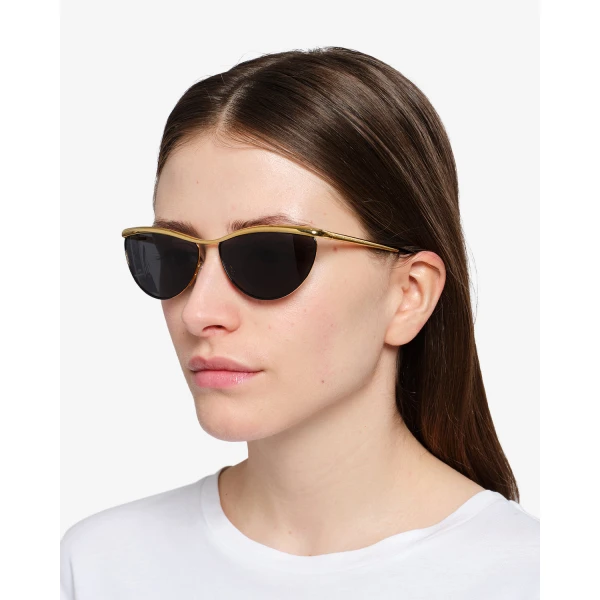 Isabel Marant Glam Cat-Eye Sunglasses in Gold Black and Grey | Sunglasses | Luxury Shoes 