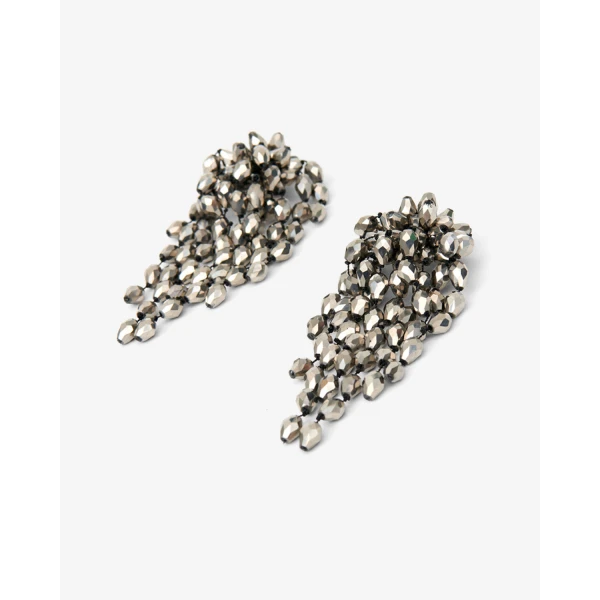 Isabel Marant Hanabi Earrings in Anthracite and Silver | Earrings | Luxury Shoes 