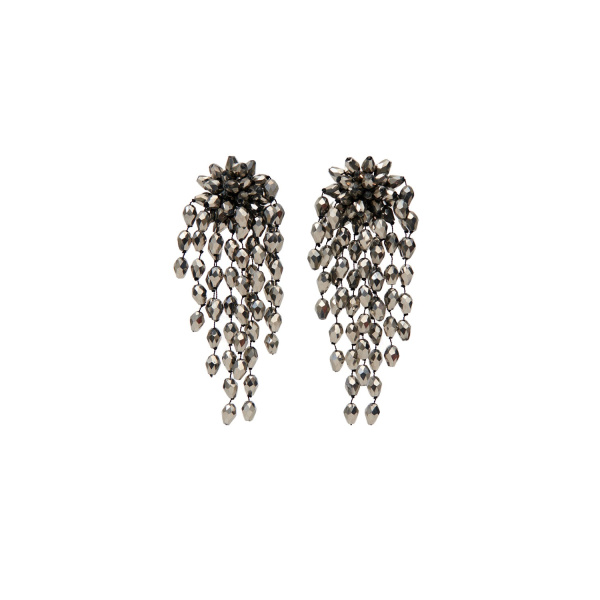 Isabel Marant Hanabi Earrings in Anthracite and Silver | Women | Luxury Shoes 