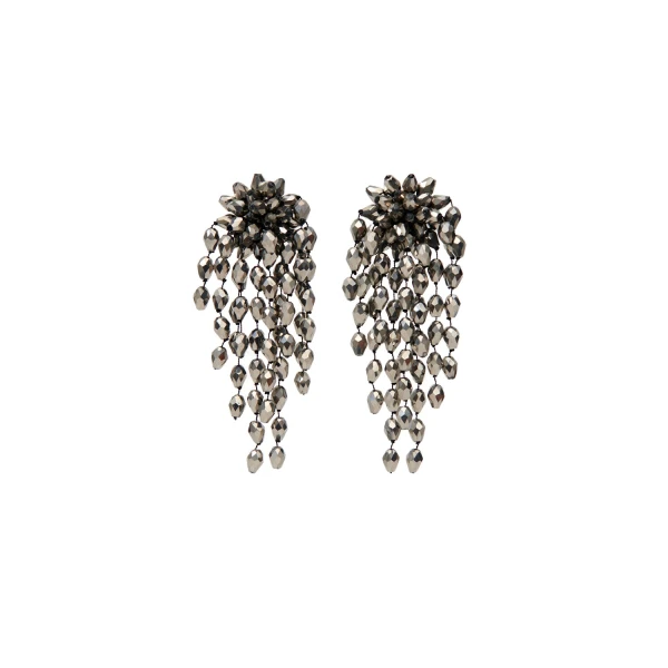 Isabel Marant Hanabi Earrings in Anthracite and Silver | Women | Luxury Shoes 
