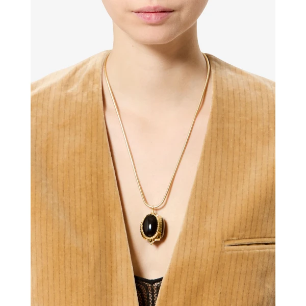 Isabel Marant Hanae Long Necklace in Black | Necklace | Luxury Shoes 