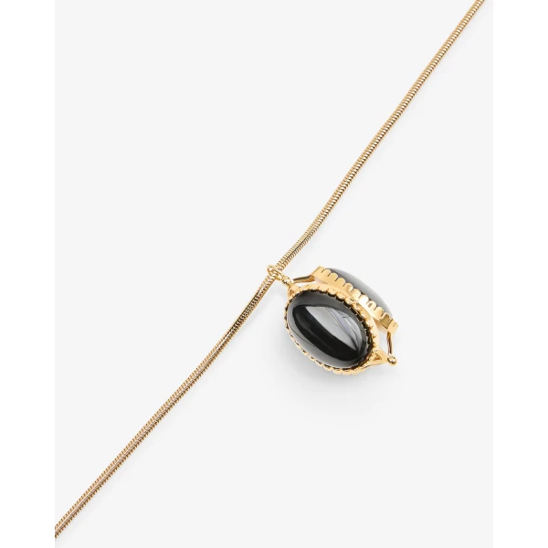 Isabel Marant Hanae Long Necklace in Black | Necklace | Luxury Shoes 