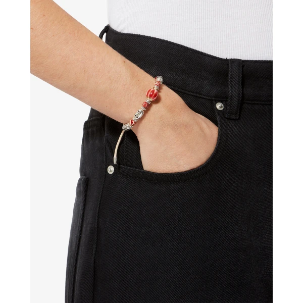 Isabel Marant Janis Bracelet in Red and Silver | Bracelets | Luxury Shoes 