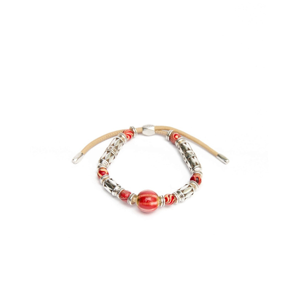 Isabel Marant Janis Bracelet in Red and Silver | Women | Luxury Shoes 