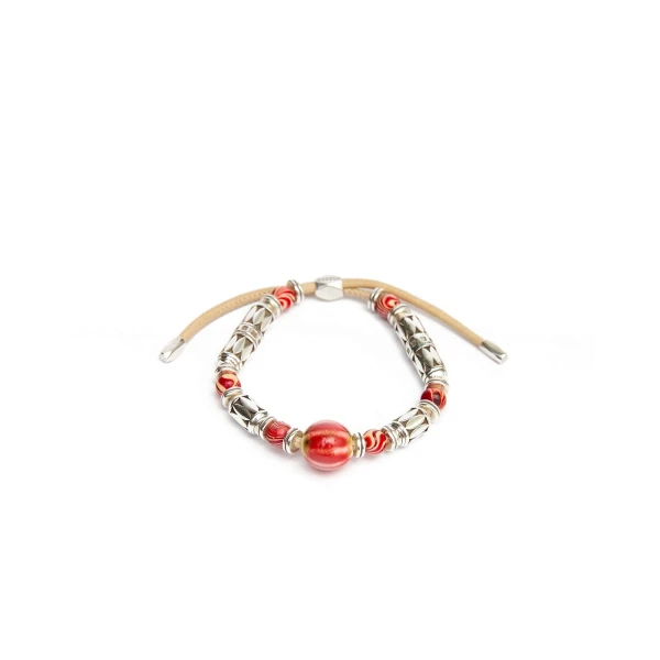 Janis Bracelet in Red and Silver