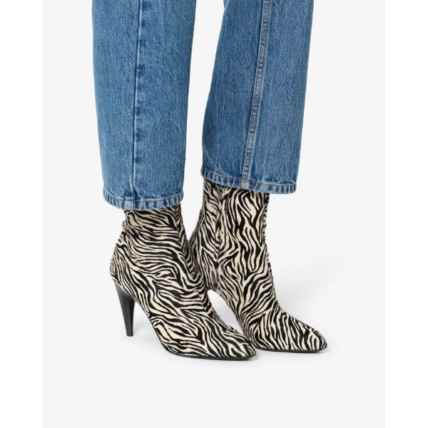 Isabel Marant Jany Low Ankle Boots in Zebra | Boots | Luxury Shoes 