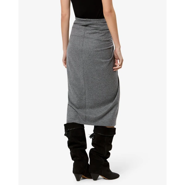 Isabel Marant Jeldia Skirt in Gray | Midi Skirts | Luxury Shoes 