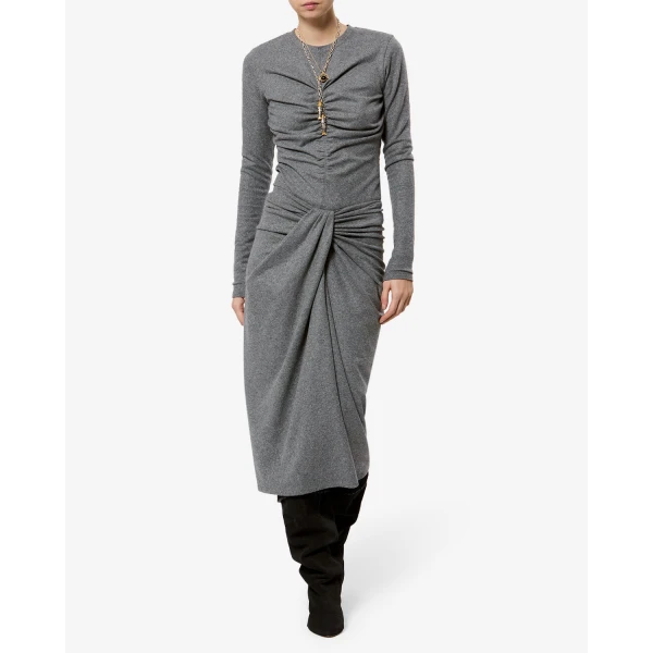Isabel Marant Jeldia Skirt in Gray | Midi Skirts | Luxury Shoes 
