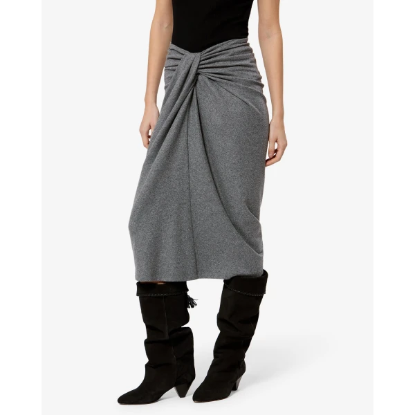 Isabel Marant Jeldia Skirt in Gray | Midi Skirts | Luxury Shoes 