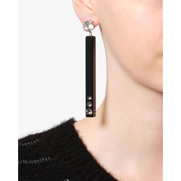 Isabel Marant Karlie Drop Earrings in Black and Silver | Earrings | Luxury Shoes 
