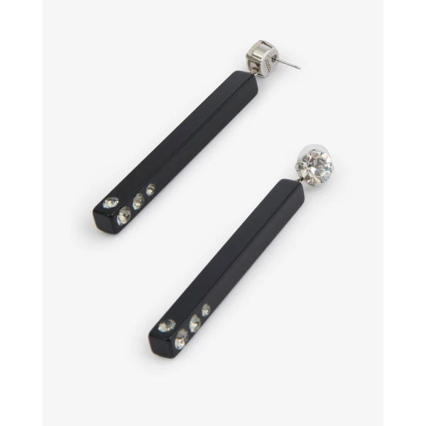 Isabel Marant Karlie Drop Earrings in Black and Silver | Earrings | Luxury Shoes 