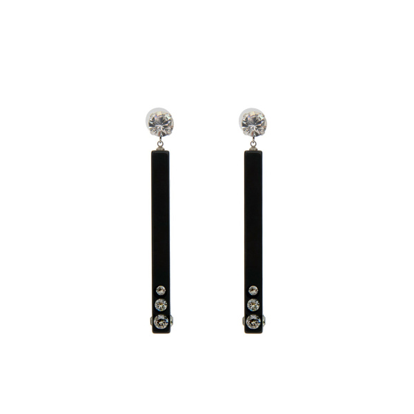 Isabel Marant Karlie Drop Earrings in Black and Silver | Women | Luxury Shoes 