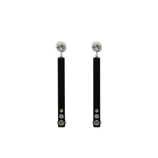 Isabel Marant Karlie Drop Earrings in Black and Silver | Women | Luxury Shoes 