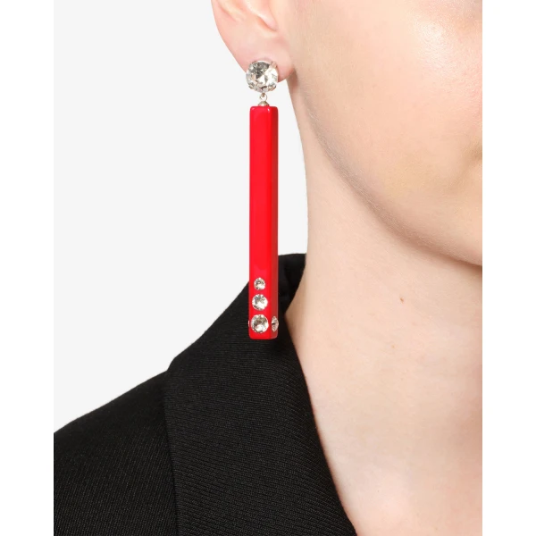 Isabel Marant Karlie Drop Earrings in Red and Silver | Earrings | Luxury Shoes 