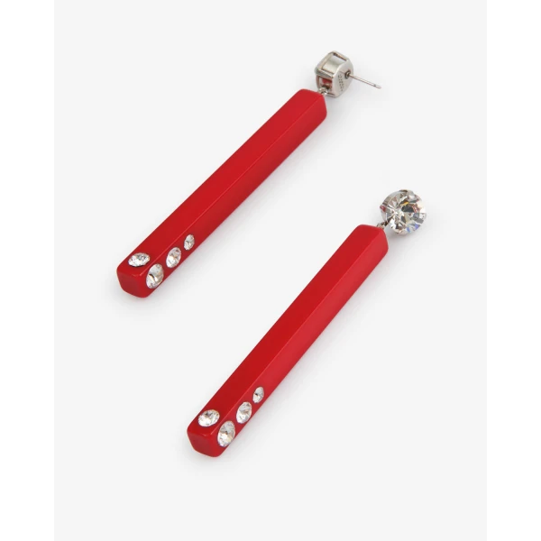 Isabel Marant Karlie Drop Earrings in Red and Silver | Earrings | Luxury Shoes 