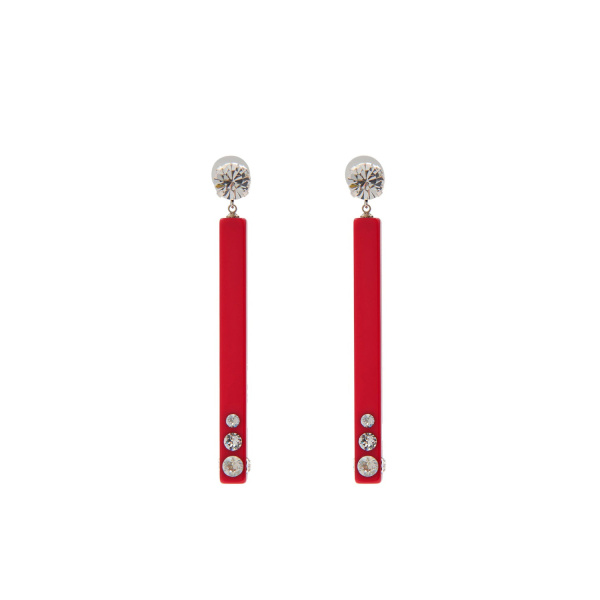 Isabel Marant Karlie Drop Earrings in Red and Silver | Women | Luxury Shoes 