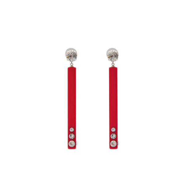 Isabel Marant Karlie Drop Earrings in Red and Silver | Women | Luxury Shoes 