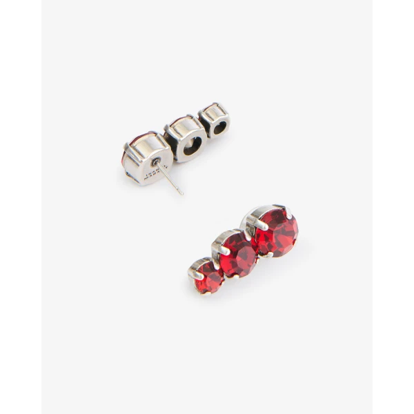 Isabel Marant Karlie Stud Earrings in Red and Silver | Earrings | Luxury Shoes 