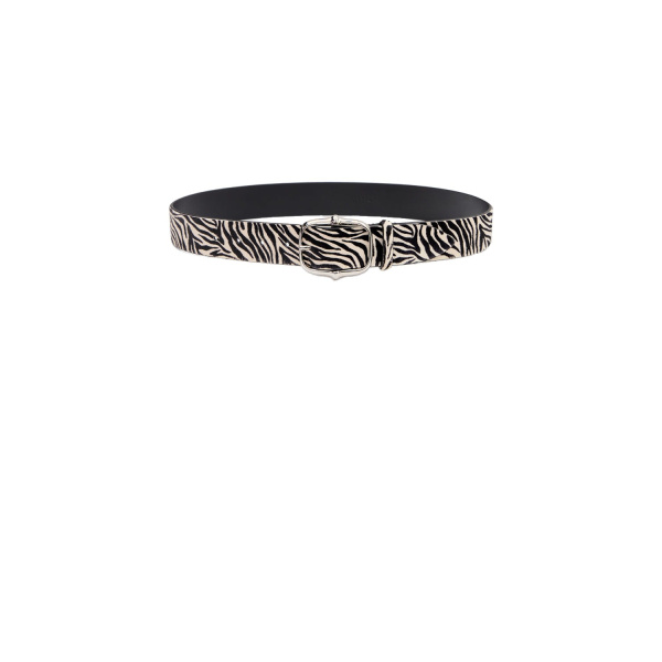 Isabel Marant Lapae Leather Belt in Zebra and Palladium | Women | Luxury Shoes 